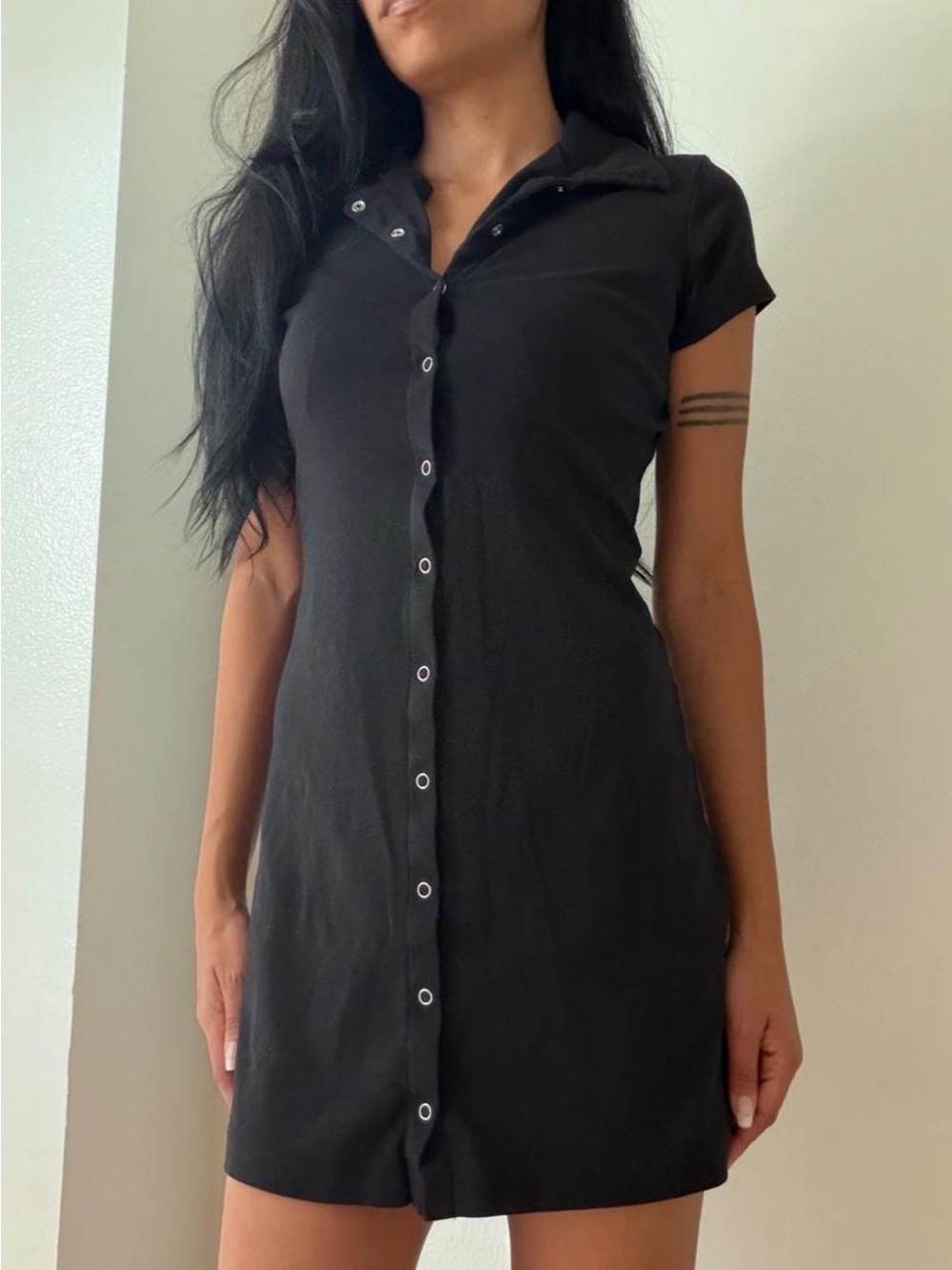 Y2K MODA International Black Snap Front Mini Dress